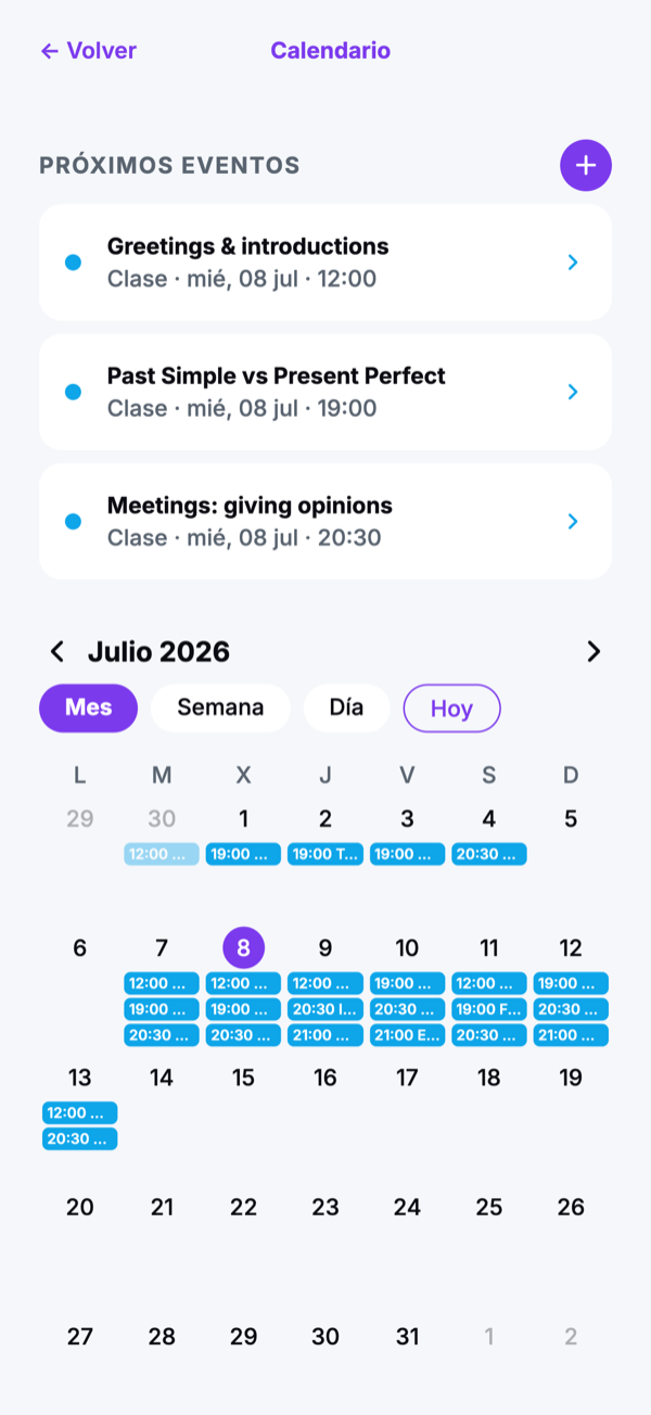Calendario de clases