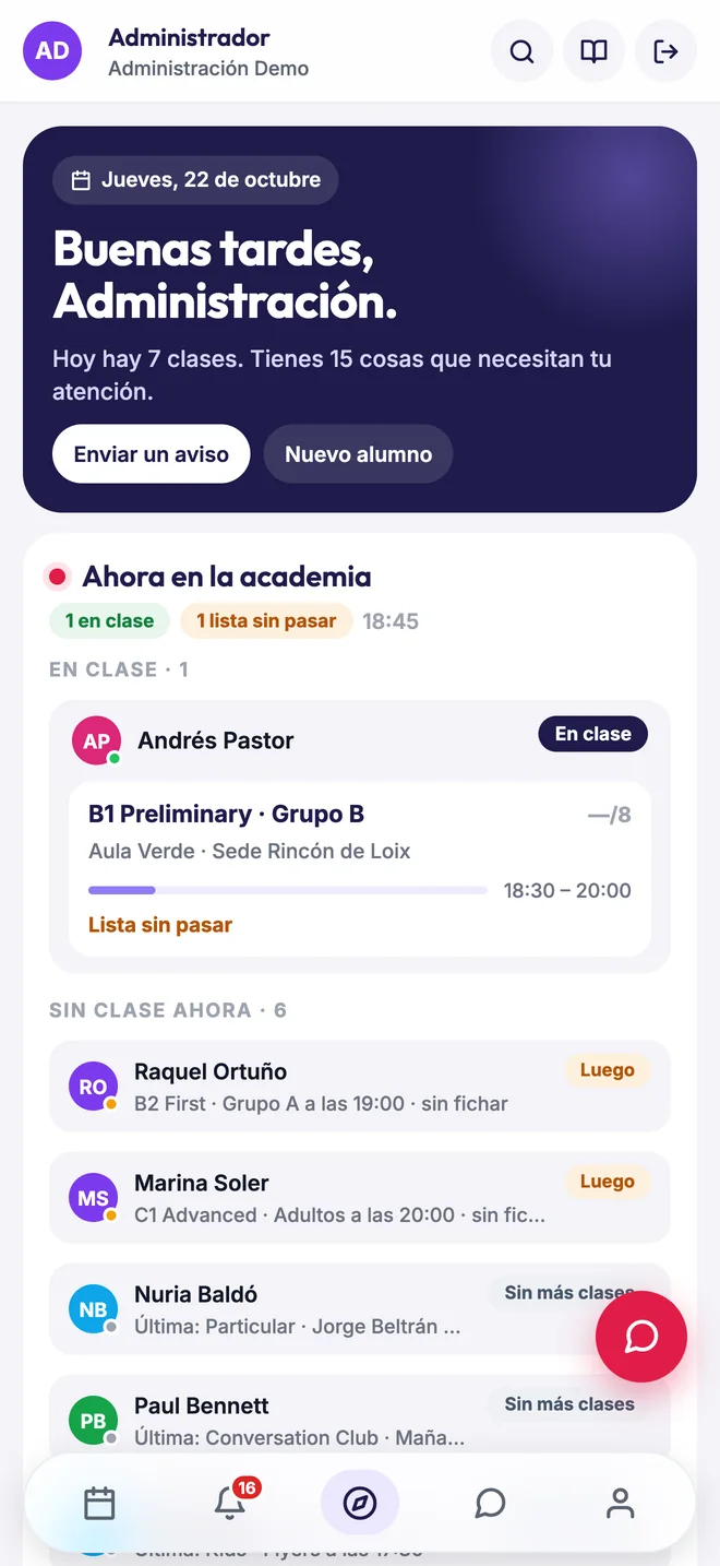 Campus de dirección en el móvil